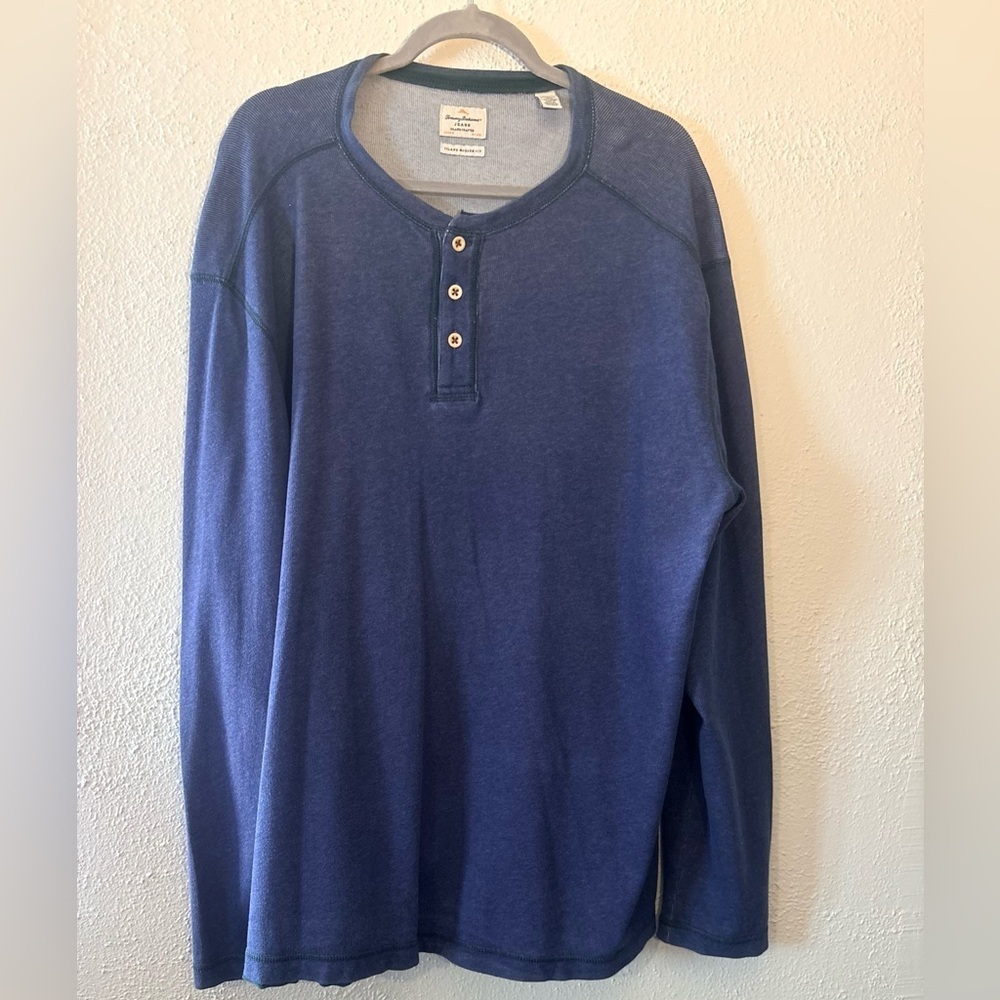 Tommy Bahama Jeans Brand Long Sleeve Blue Crew Neck Shirt Men’s Size - Picture 1 of 5